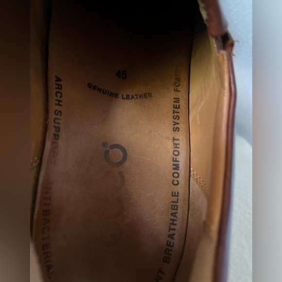 ECCO Men’s EU size 45 (US size 11, 11 1/2) Leather Brown Shoes - Picture 11 of 16